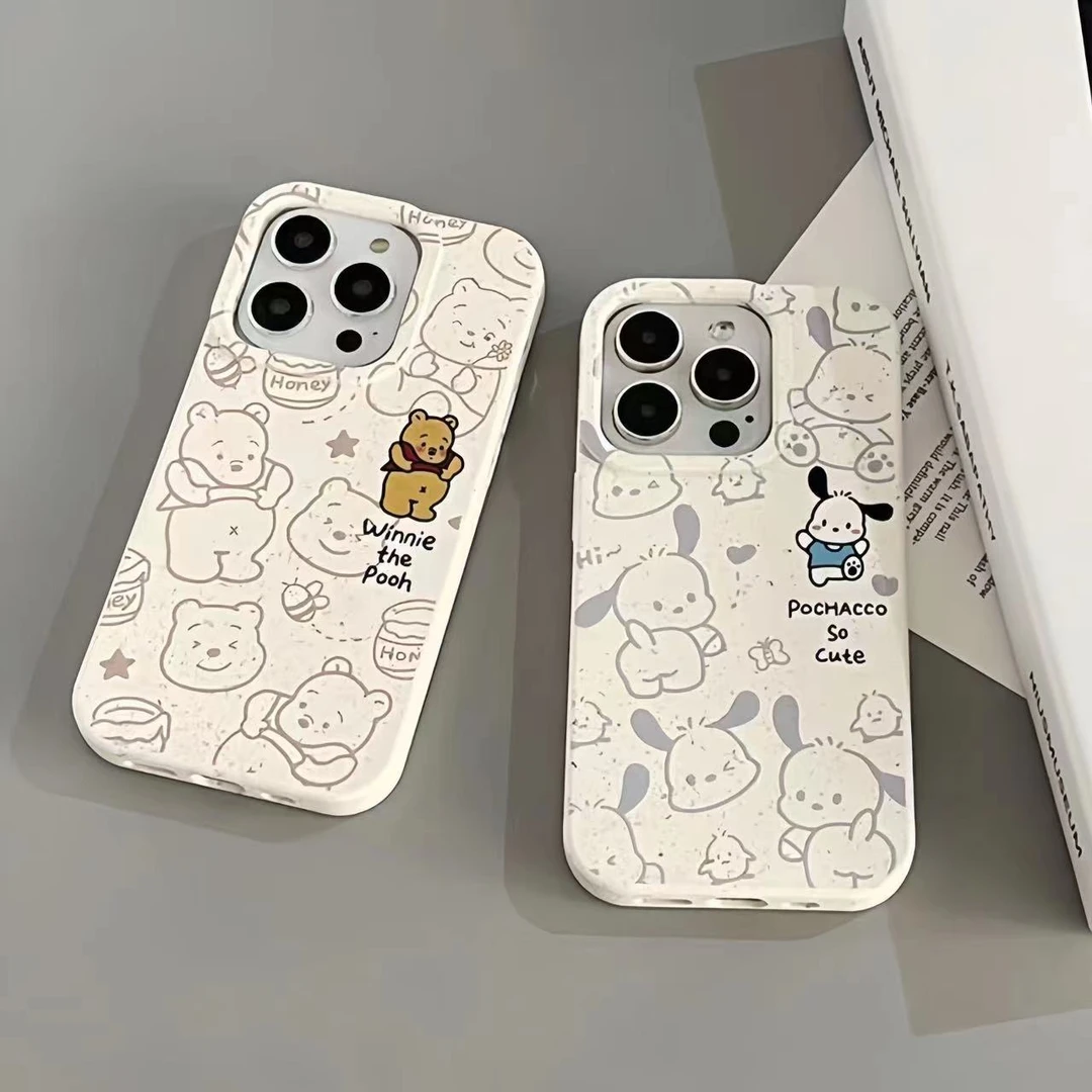 卡通维尼熊iPhone14promax可降解手机壳12苹果11软壳13可爱7p防摔