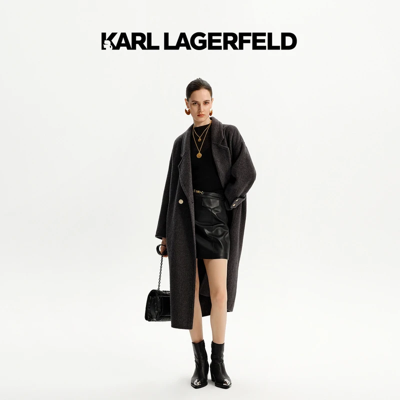 KARL LAGERFELD24立领长款羊毛大衣佛爷K27E2929