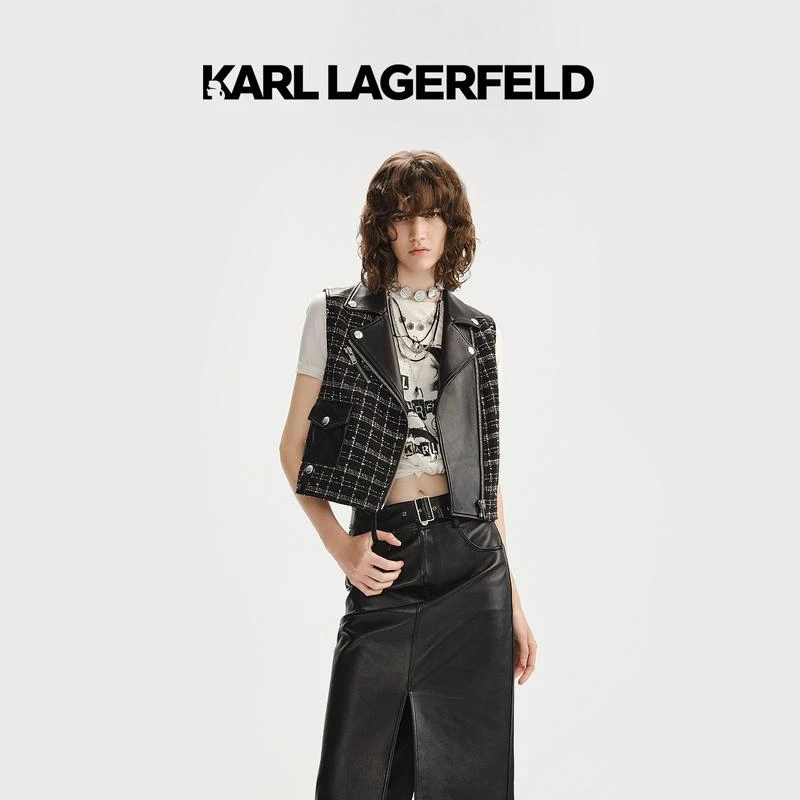 KARL LAGERFELD卡尔拉格斐2023早秋翻领马甲老佛爷236L1547