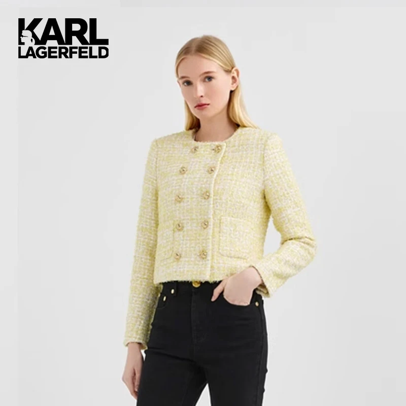 KARL LAGERFELD卡尔拉格斐 小香粗花呢短外套221L1401