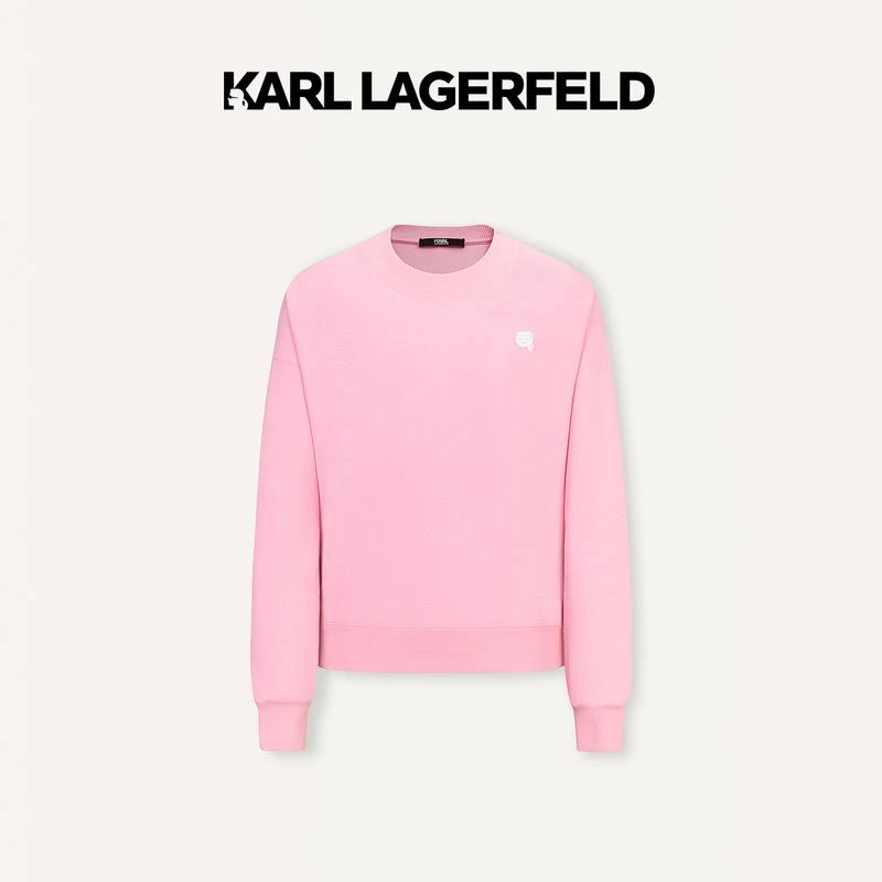 KARL LAGERFELD卡尔拉格斐2024春款粉色印花卫衣241L1803