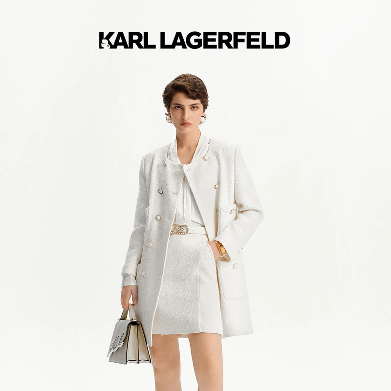 KARL LAGERFELD卡尔拉格斐24新款粗花呢外套老佛爷K27L1518