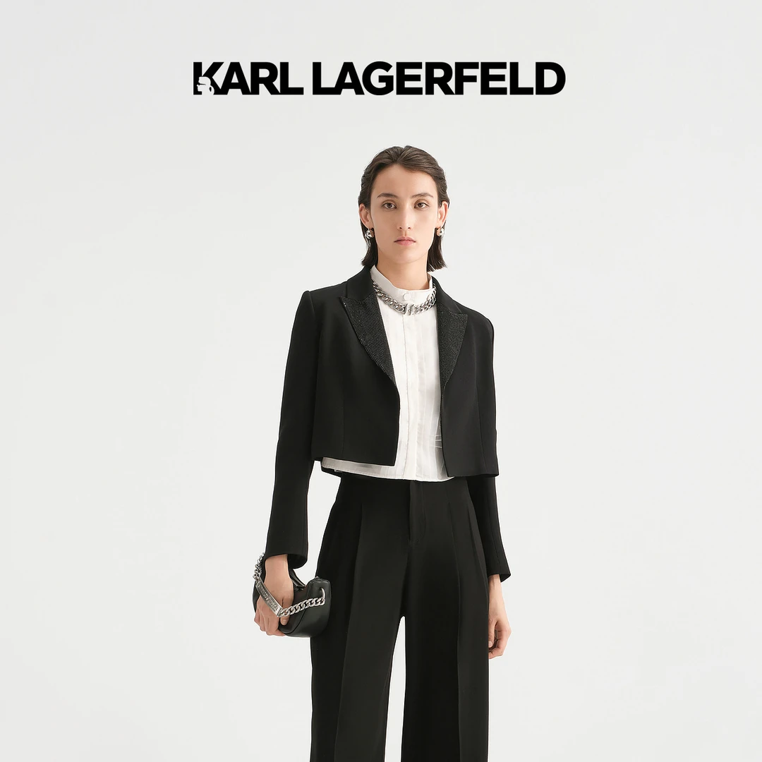 KARL LAGERFELD卡尔拉格斐2023夏新款短款精裁西装236L14