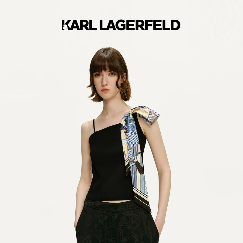 【官方】KARL LAGERFELD卡尔拉格斐24夏新不对称背心老佛爷241L00