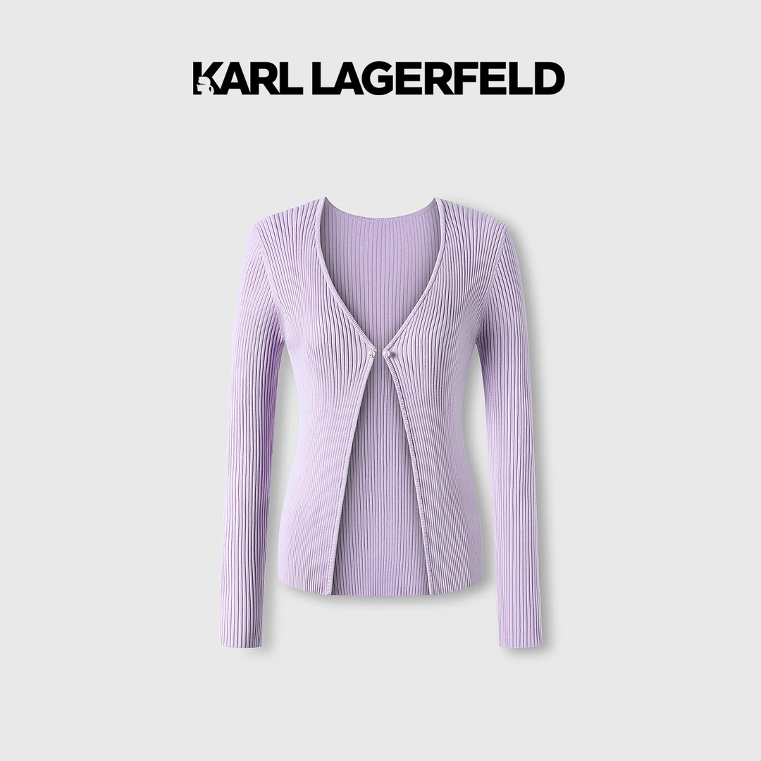 KARL LAGERFELD卡尔拉格斐2023夏扣冰麻纱开衫232L2033