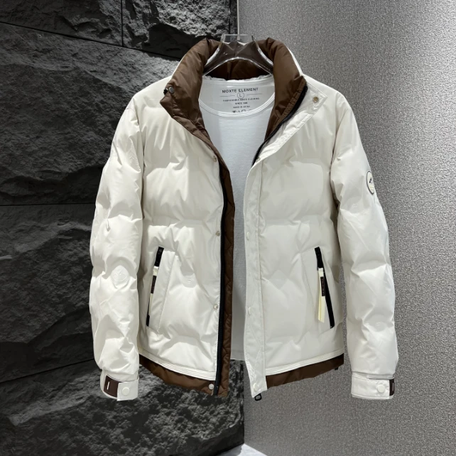 波司澄羽绒服立领男士冬季新款潮流加厚拼色保暖休闲短款帅气外套