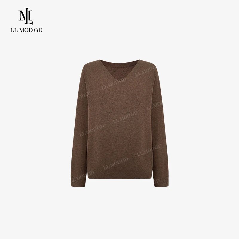 LL·MOD·GD【苏苏】时尚休闲V领长袖套头简约针织衫上衣YL-252595