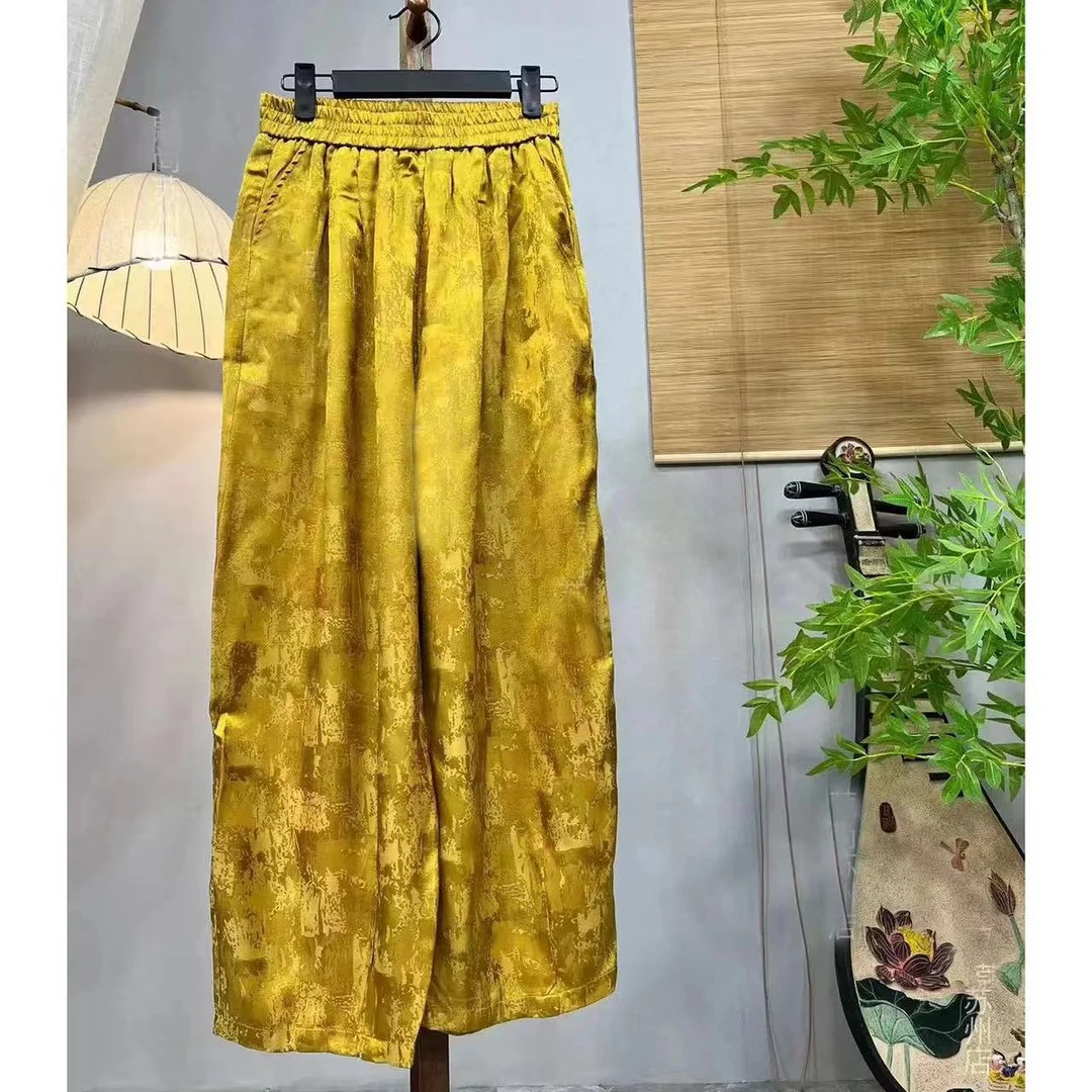 涂金·裤-重磅香云提花哈伦萝卜裤