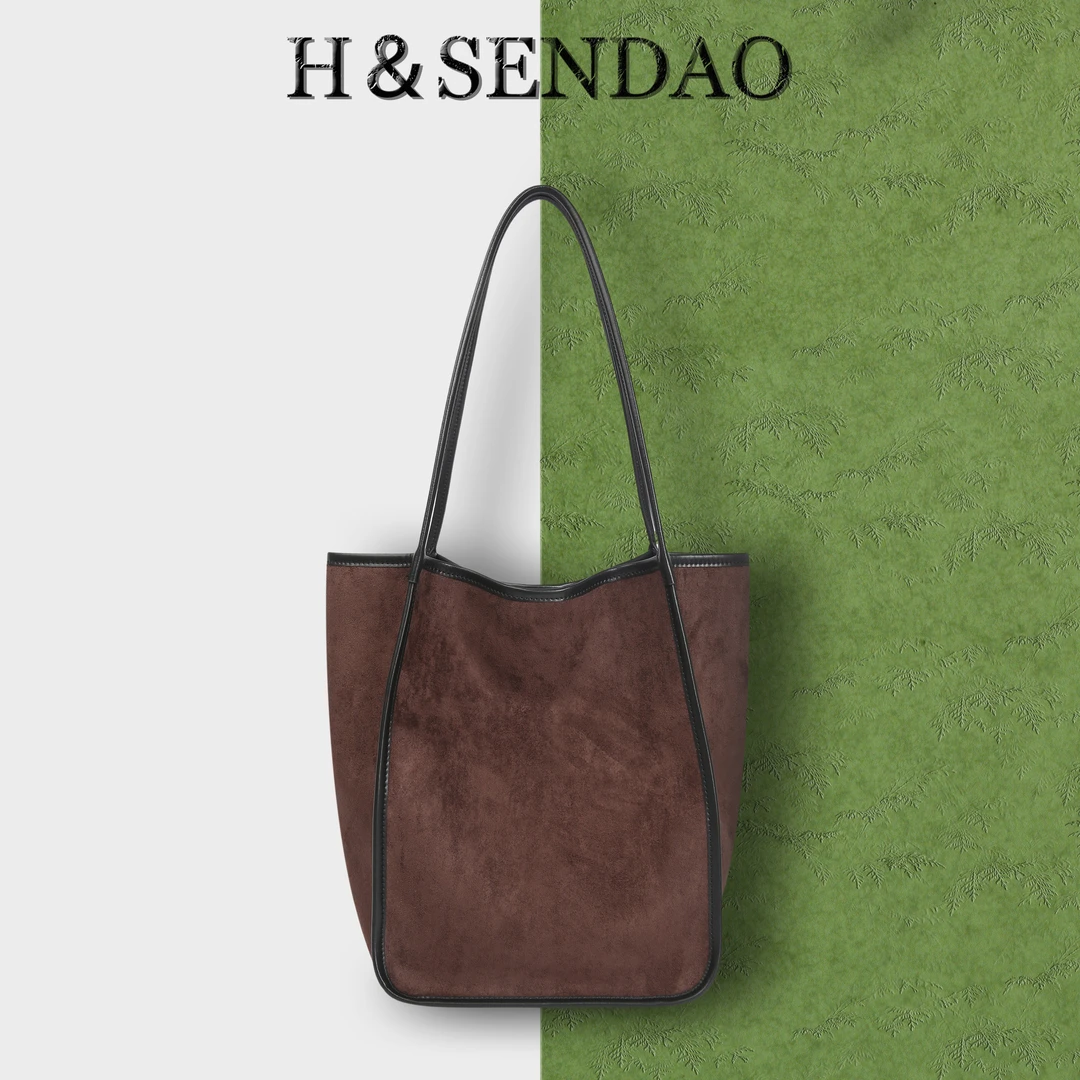 H＆SENDAO森岛慵懒风托特包秋冬极简设计感大容量单肩包