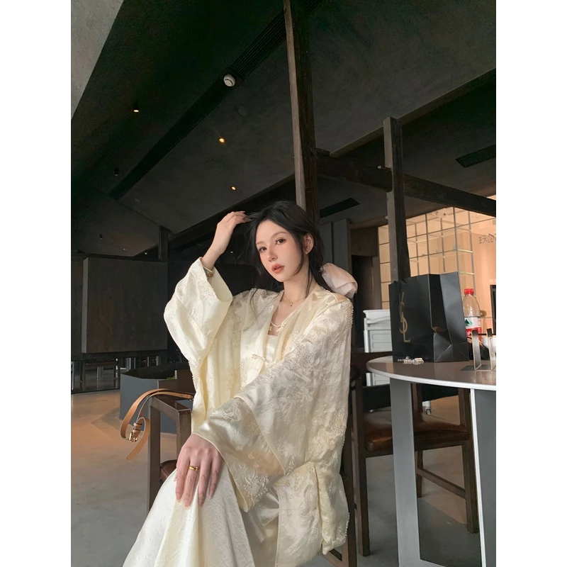 MOSS STUDIO 【明珠花菀】缎中式吊带小衫半裙