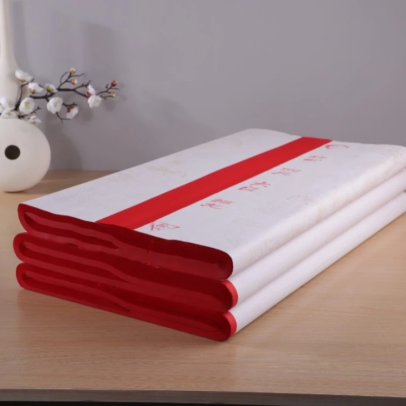 四尺大红色生宣纸双面红洒金纸描金龙剪纸春联纸春联结婚对联