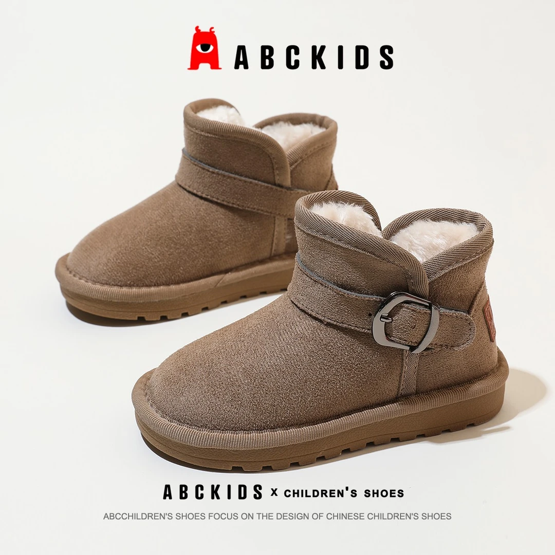 Abckids秋冬款男女童保暖加绒雪地靴SY253603752AX