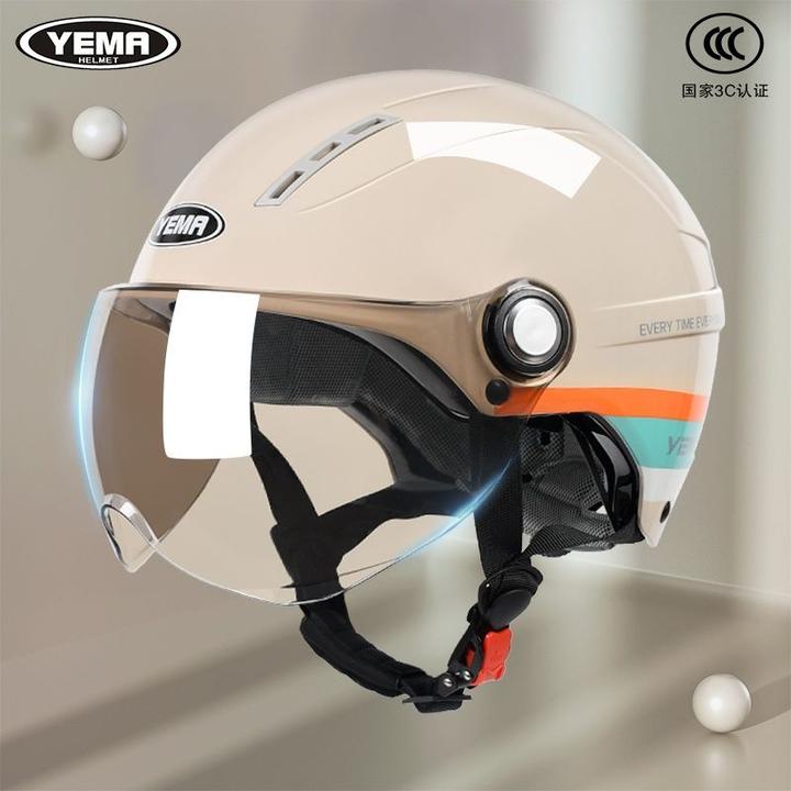 野马新国标夏款3C认证电动车女士保暖半盔电瓶摩托车男四季安全帽