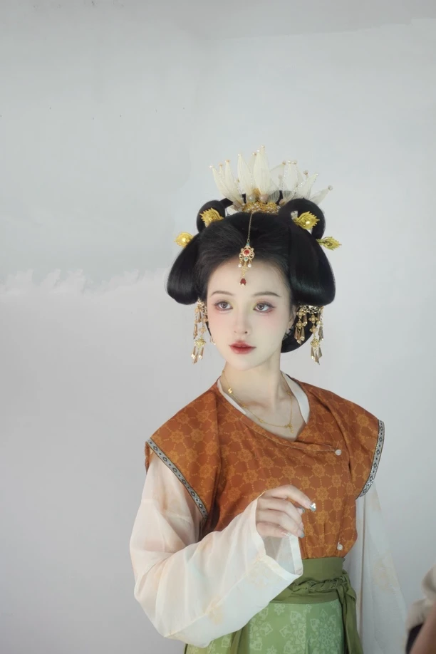 古风汉服发冠莲花发冠烫花莲花发冠超大宋制唐制