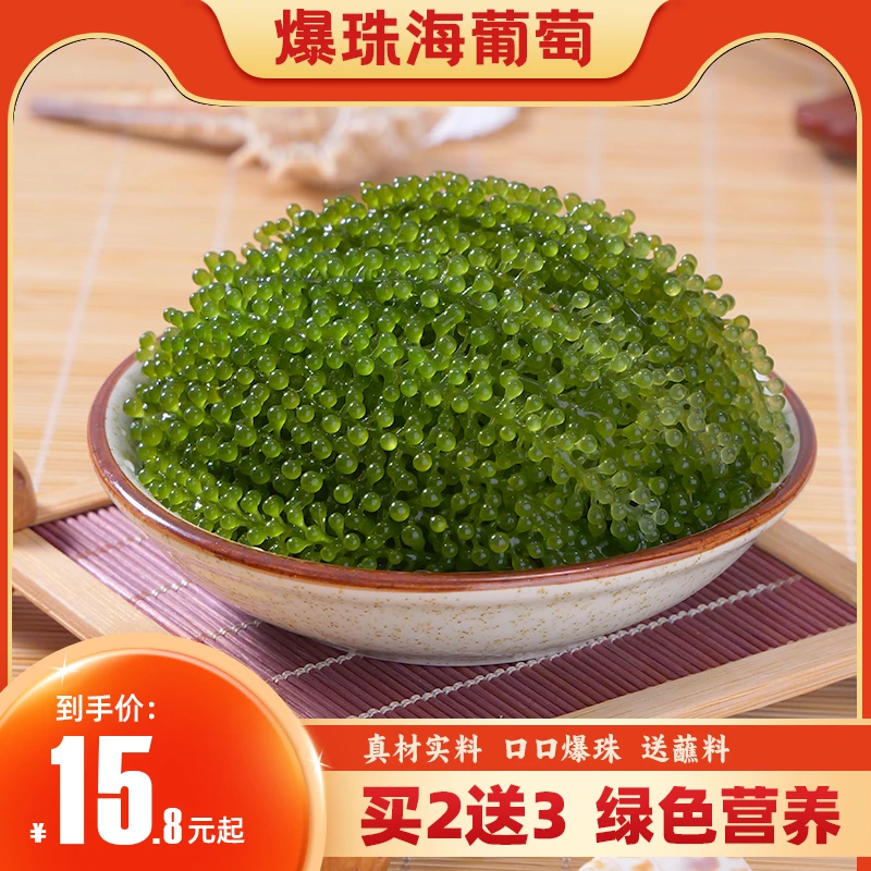 [买二送三]海葡萄海藻沙拉食用脱水盐渍原产地