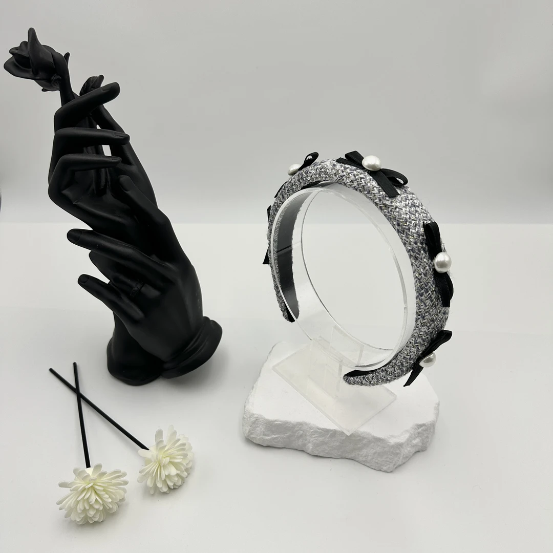 DH-091韩版编织小香风蝴蝶结发箍头箍轻奢时尚手工小众K