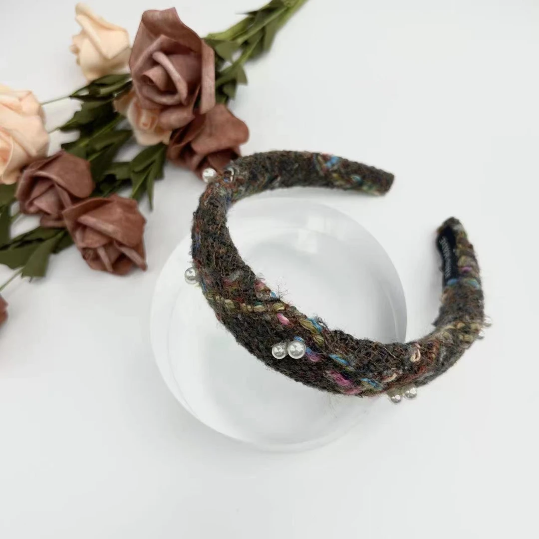 DH-103韩版小香风彩色发箍编织纯手工K