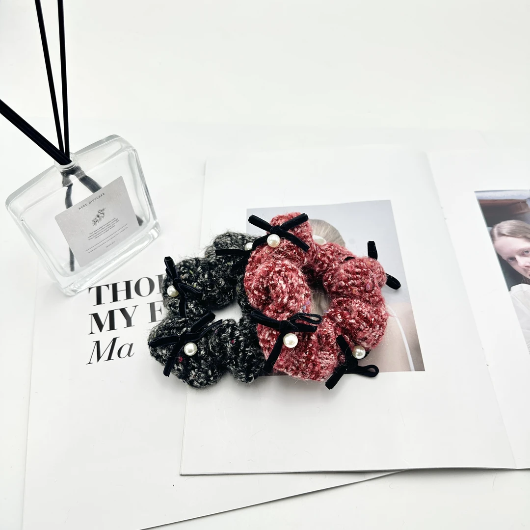 DH-167韩版针织蝴蝶结发圈肠圈可爱百搭简约时尚高弹力F