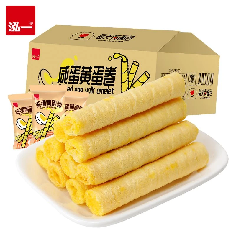 网红咸蛋黄鸡蛋卷整箱办公室零食推荐小饼干散装多口味休闲食品