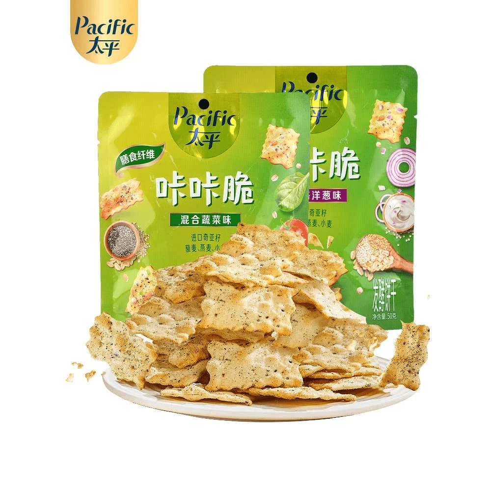 太平咔咔脆蔬菜味早餐梳打酥脆苏打饼干小轻脆零食品小吃