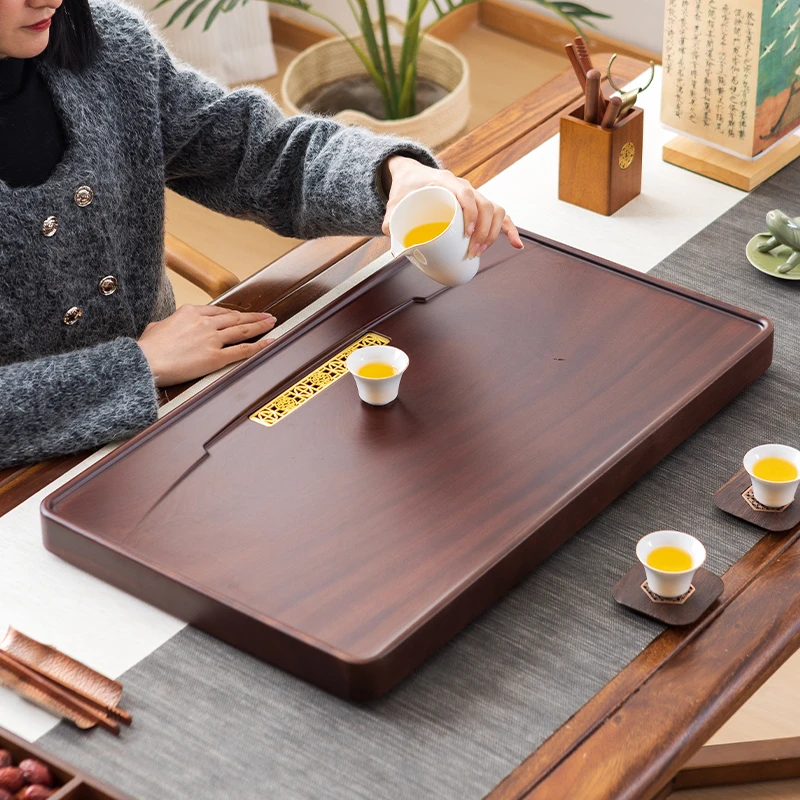 整块花梨实木茶盘家用2025新款茶具套装高端小型干泡茶台排水茶海