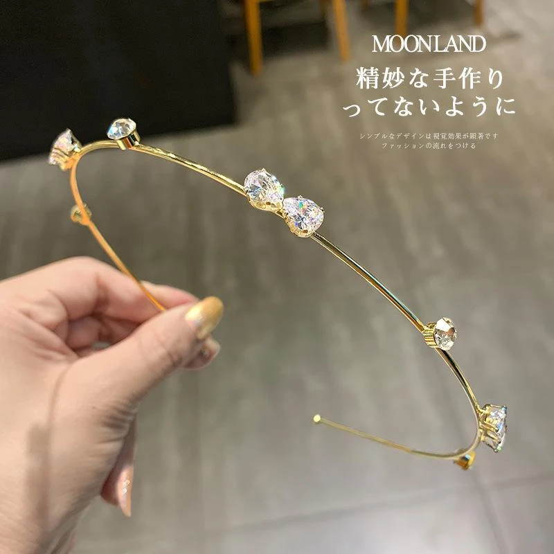 发箍仙女蝴蝶结水钻头箍森系简约外出细款发卡