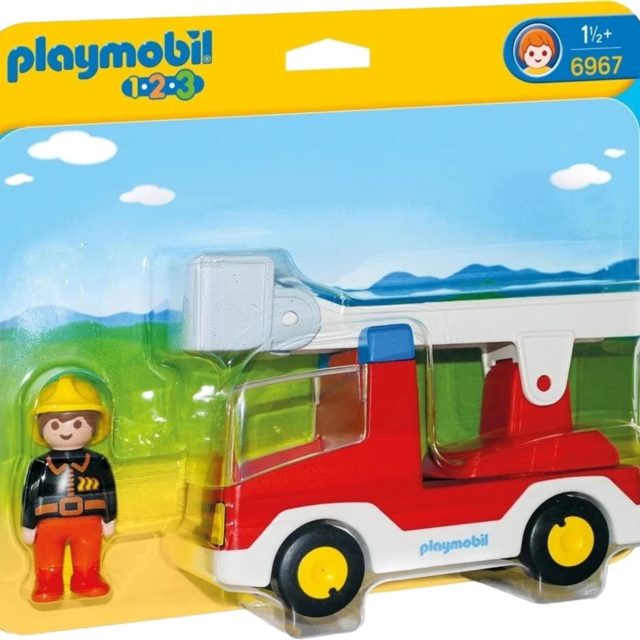 Playmobil/摩比世界6967云梯消防车1-3岁儿童情景玩具