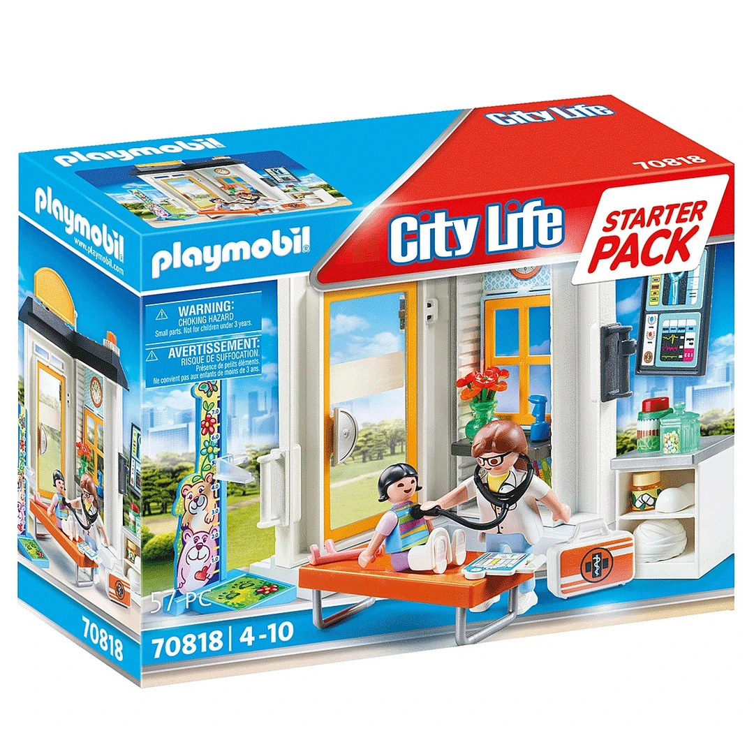 playmobil摩比世界70818儿科医生情景玩具