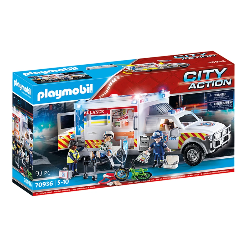 playmobil摩比世界70936美式救护车（带声光）