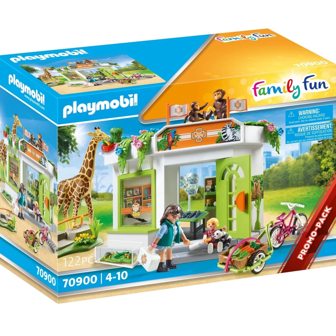 Playmobil/摩比世界70900动物园兽医诊所 儿童情景玩具