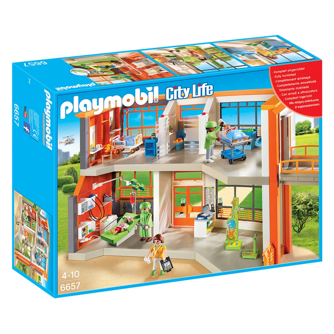 playmobil摩比世界6657精装儿童医院男女儿童生日礼物拼插积木玩