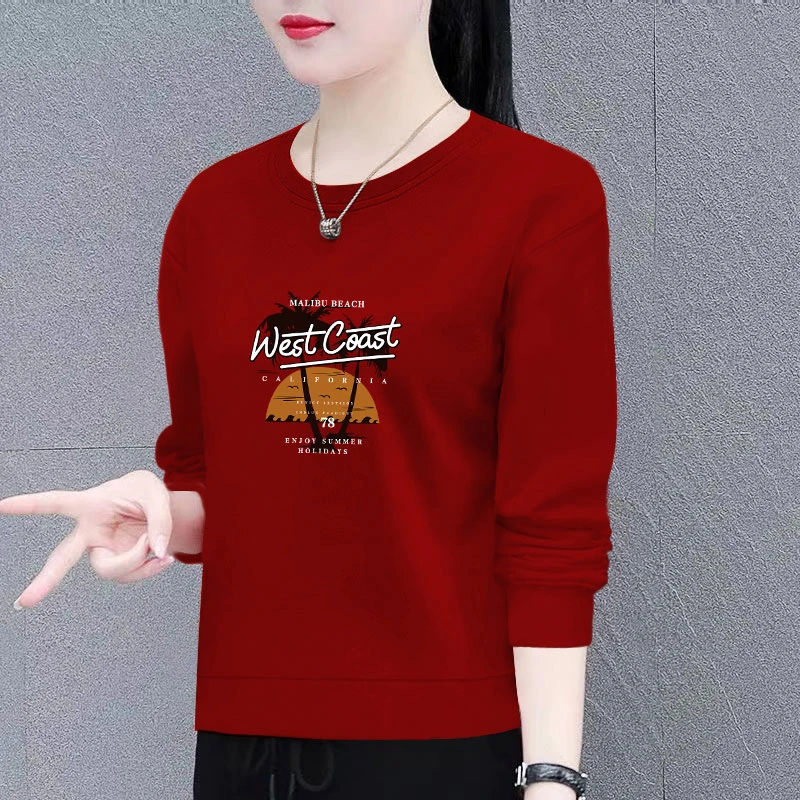 时尚卫衣女新款潮韩版春秋季洋气宽松显瘦百搭圆领长袖上衣外套女