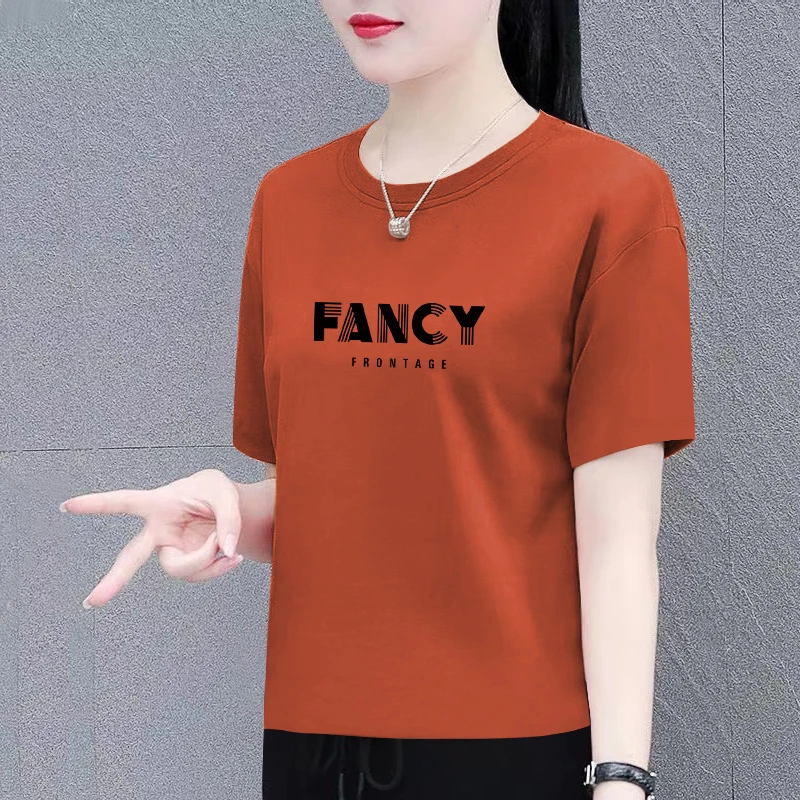 纯棉短袖t恤女夏季新款时尚洋气百搭宽松显瘦女装遮肚上衣体恤衫