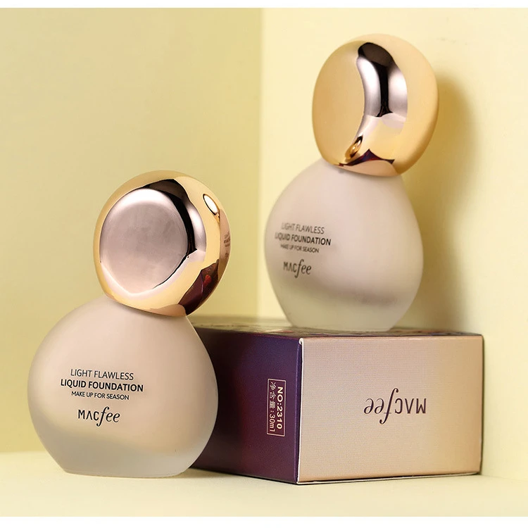 【拍1发2瓶】玛蔻霏自然美颜遮瑕粉底液保湿控油持久持妆斑点痘印