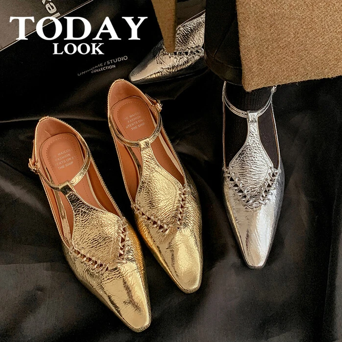 轻奢质感~2025春季新款真皮浅口女单鞋小方头玛丽珍平跟低帮女鞋