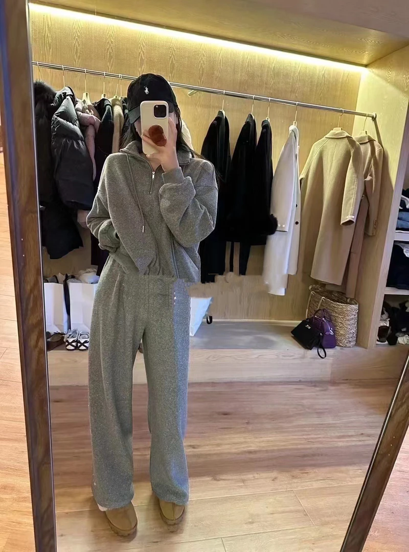 DZZ2024早春立领拉链套装百搭