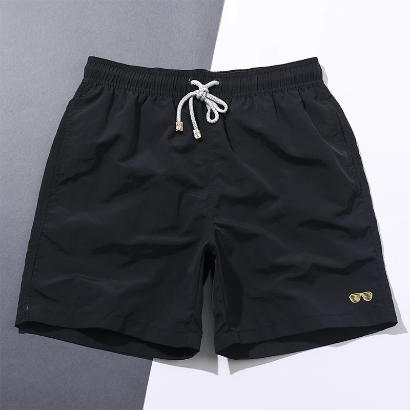 短裤男百搭黑色四分裤速干沙滩裤夏季休闲外穿海边旅行泳裤痞帅