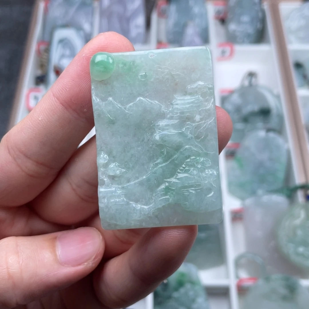 翡翠颈饰未镶嵌挂件31
