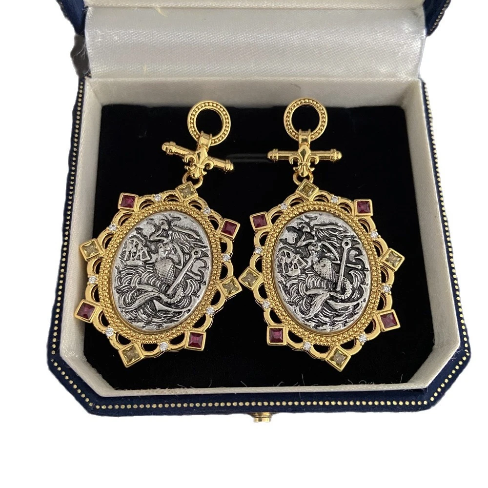 简约优雅中古气质时尚百搭经典古币耳饰102831