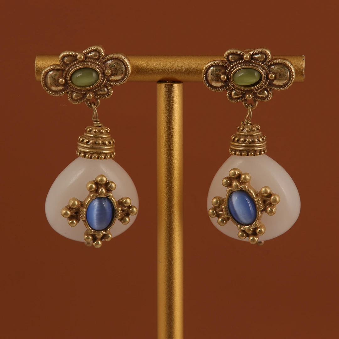 简约优雅中古气质时尚百搭经典白色流苏饰品424199