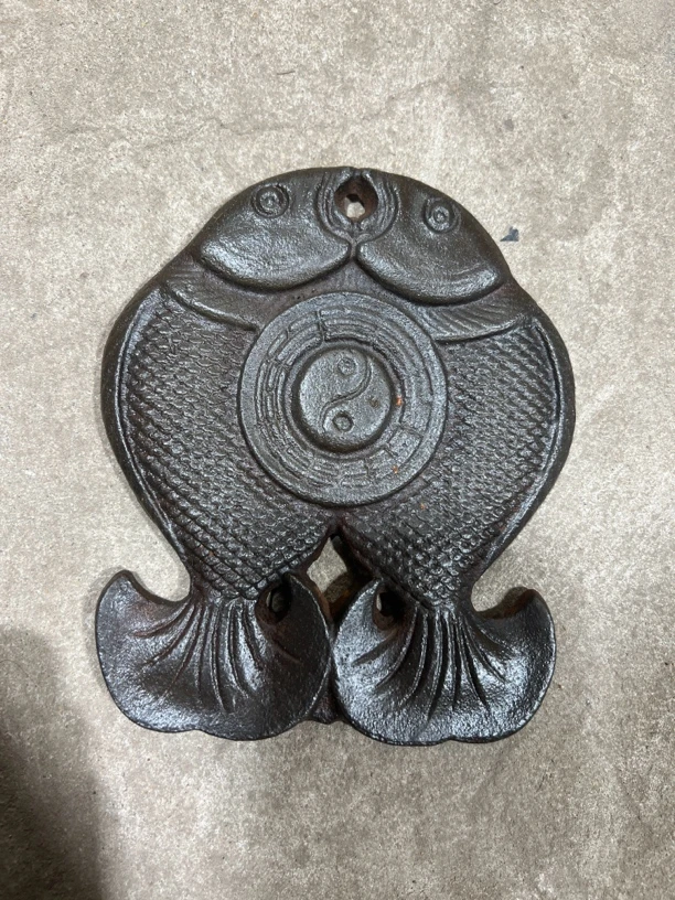 铁艺双鱼挂件高15.5工艺品