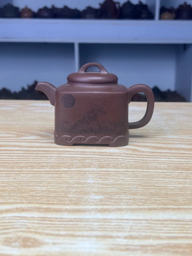 宜兴紫砂壶四方观海听涛