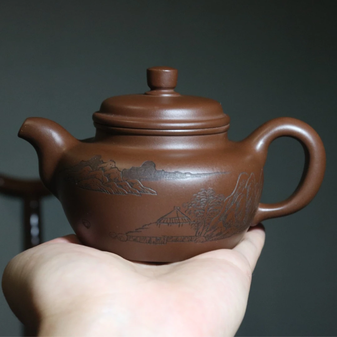宜兴丁蜀镇正宗黄龙山原矿紫泥半手工精工制作传统器型大韵德钟壶