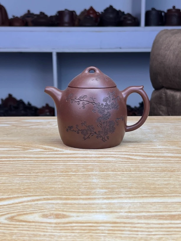 宜兴紫砂壶紫泥秦权（老壶）