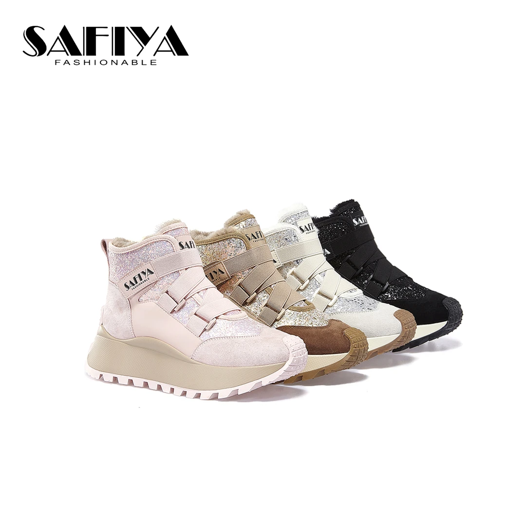 索菲娅Safiya2023冬季加厚新款休闲厚底防滑雪地靴女鞋SF34118B79