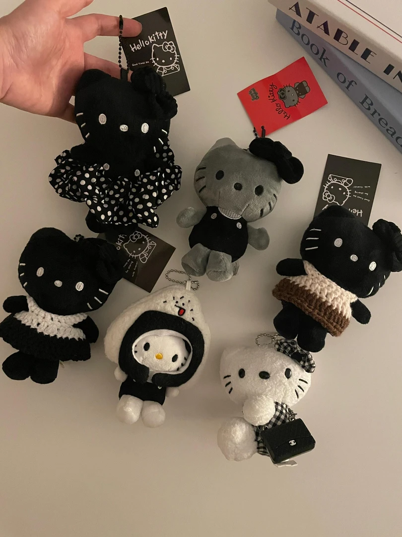 黑色曼波聚会包包挂件hellokitty书包小挂饰品公仔玩偶高级感