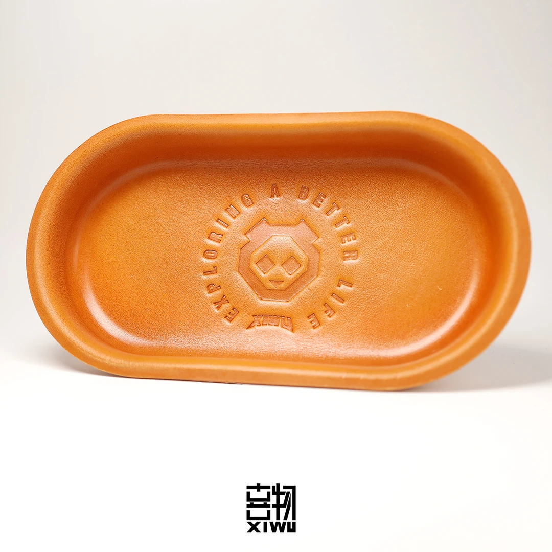 首饰展示架 牛皮大号真皮盘子收纳托盘皮质霍尔文赫植鞣文玩手0