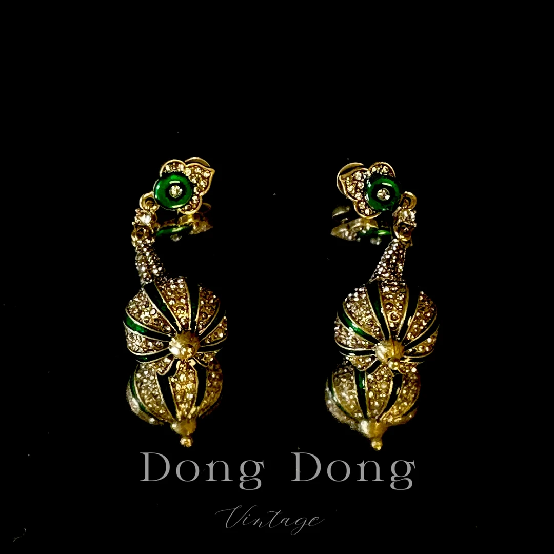 铜合金耳饰 铜合金中古重工耳饰【6599】中古收藏