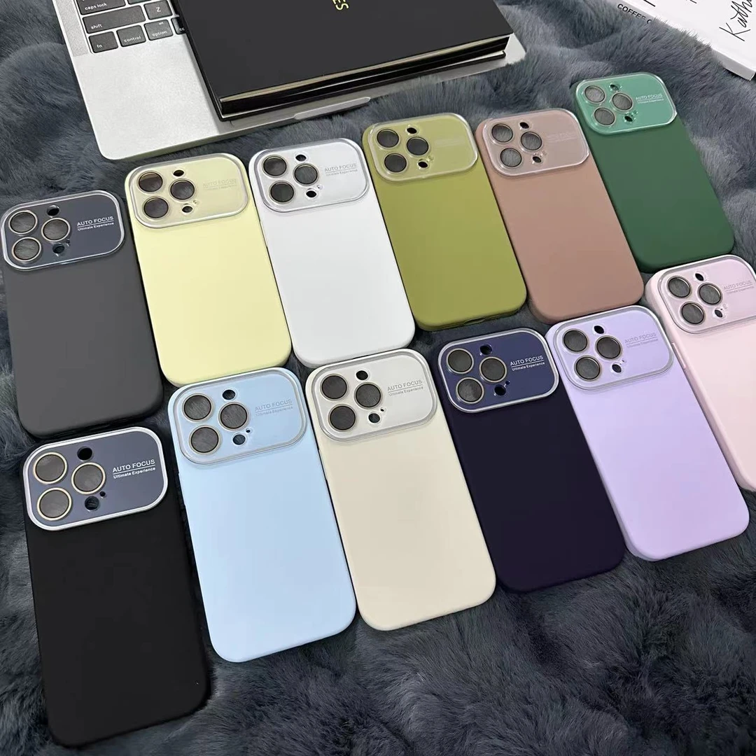 适用于苹果15promax手机壳iphone14/13液态硅胶ins大视窗全包镜头