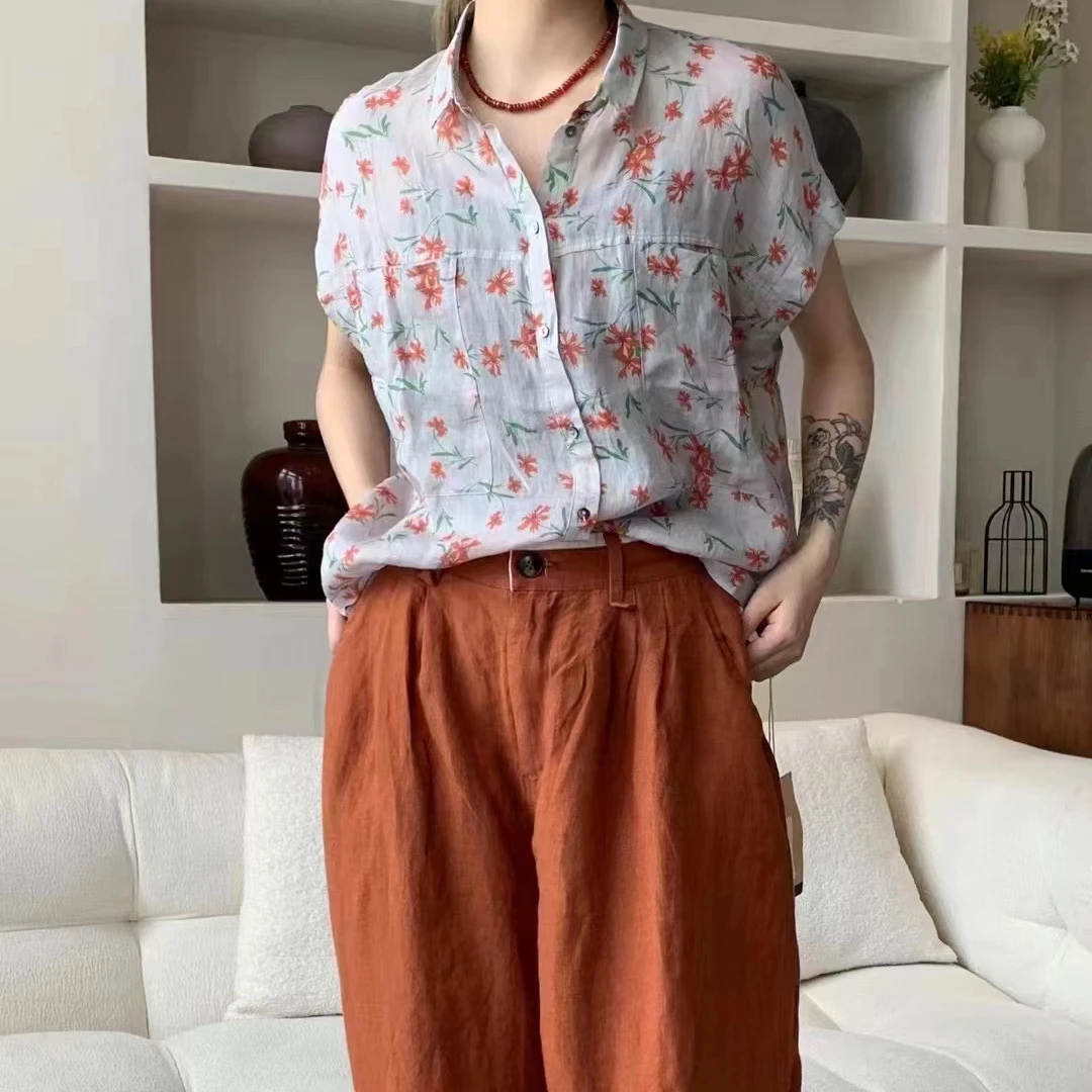 日系原单印花衬衣